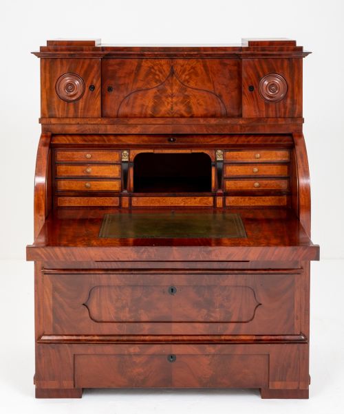 fig 1. Mahogany Biedermeier Cylinder Desk