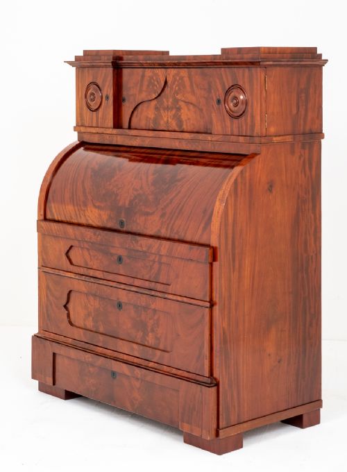 Mahogany Biedermeier Cylinder Desk