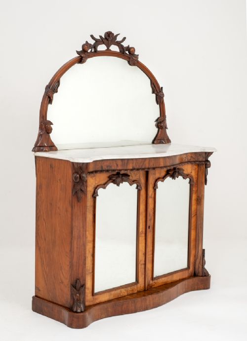 Victorian Walnut Marble Top Chiffonier