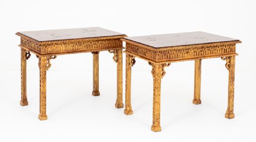 fig 1. Superb Pair of Chippendale Style Chinoiserie Side tables