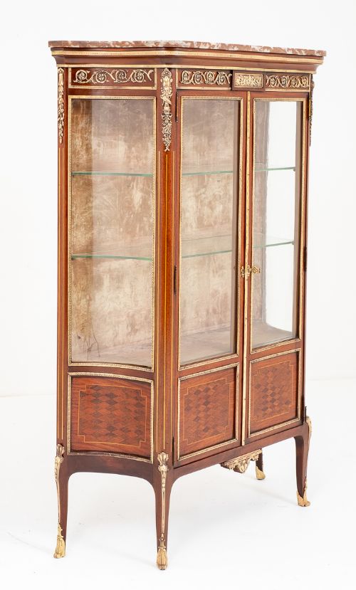Stunning Shaped Mahogany French Vitrine