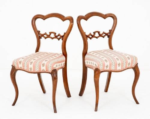 PRETTY PAIR OF VICTORIAN MAHOGANY SIDE CHAIRS - ADDITIONAL PHOTO 1
