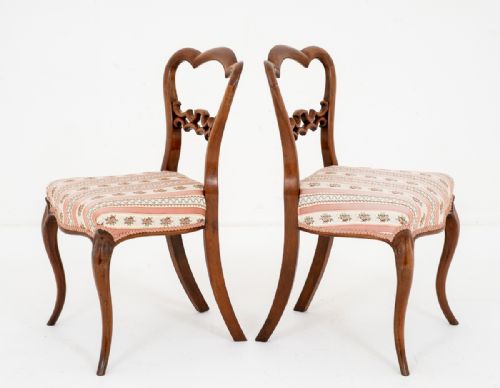 PRETTY PAIR OF VICTORIAN MAHOGANY SIDE CHAIRS - ADDITIONAL PHOTO 2