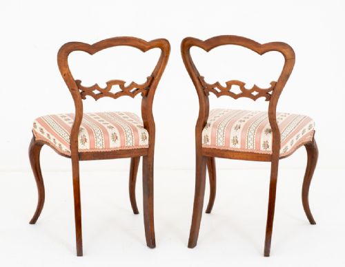 PRETTY PAIR OF VICTORIAN MAHOGANY SIDE CHAIRS - ADDITIONAL PHOTO 4