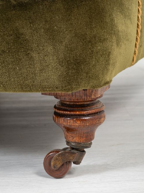 fig 1. Pair of Victorian Green Velour Club Chairs