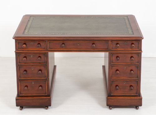fig 1. Victorian Mahogany 2 Pedestal Desk