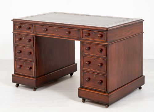 Victorian Mahogany 2 Pedestal Desk