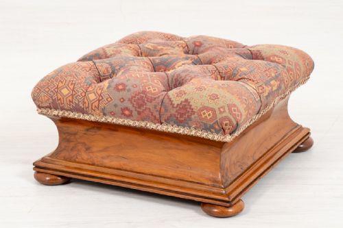 Elegant Victorian Walnut Footstool