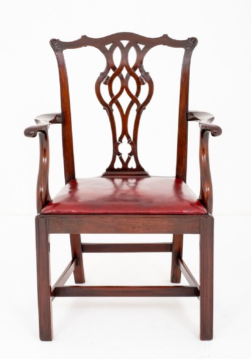 fig 1. Set of 8 mahogany Chippendale Style Dining Chairs