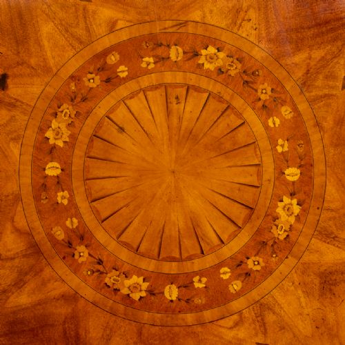 fig 1. Outstanding 6ft Diameter  Mahogany Marquetry Dining Table