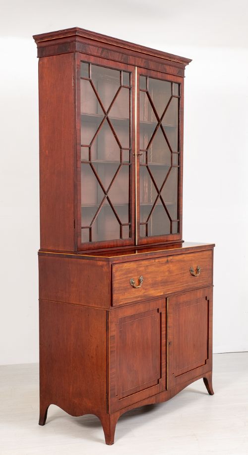 Regency Mahogany Secretaire Bookcase