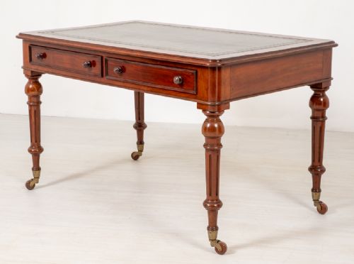 Mid Victorian Mahogany 2 Drawer Writing Table