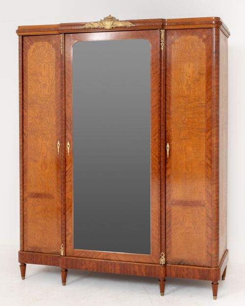 fig 1. Good Quality Burr Ash and Walnut French Bedroom Suite