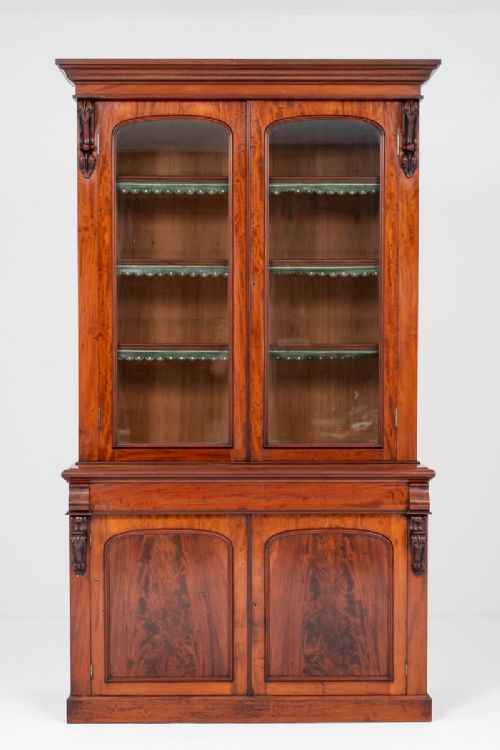 Victorian Mahogany 2 Door Glazed Bookcase.