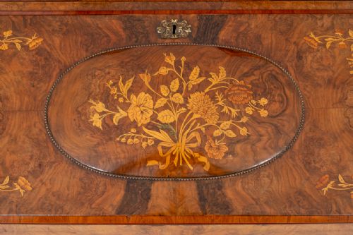 FRENCH WALNUT AND MARQUETRY BONHEUR DE JOUR - ADDITIONAL PHOTO 7