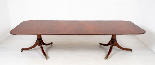 Regency Style 2 Pedestal Mahogany Dining Table
