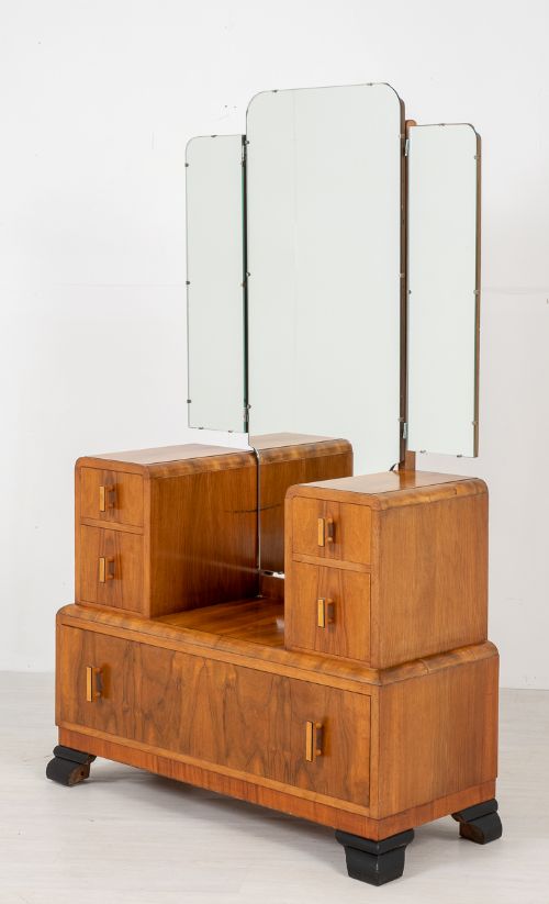 Quality Walnut Art Deco Dressing Table