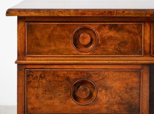 fig 1. Victorian Burr Walnut Kneehole Desk