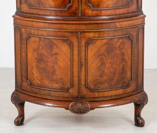 fig 1. Mahogany Bow Corner Drinks Cabinet