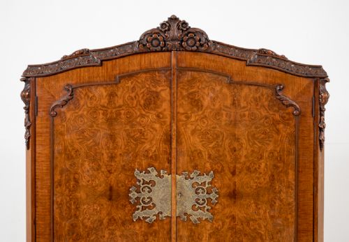 fig 1. Good Burr Walnut Queen Anne Style Drinks Cabinet