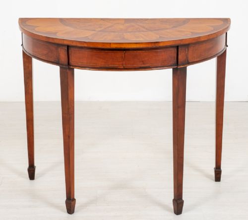 Very Pretty Mahogany Hepplewhite Design Demi Lune Console Table