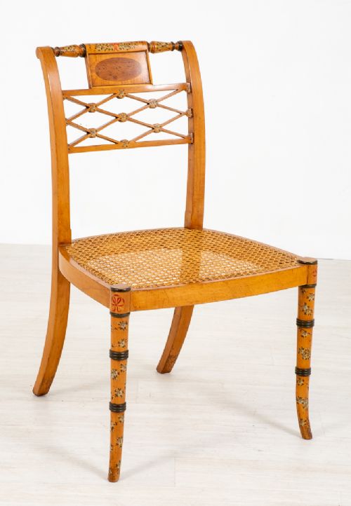 Pretty Regency Style Satinwood Decorated Chair