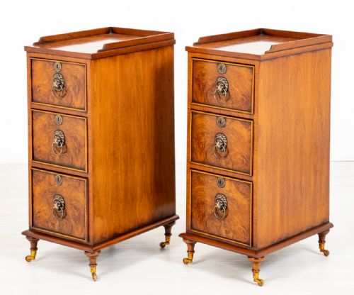 Pair of Victorian Walnut Bedside Cabinets