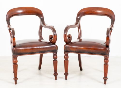 Good Pair of Victorian Mahogany Desk Chairs