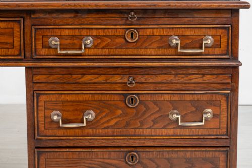 fig 1. Large 2 Pedestal Oak Desk