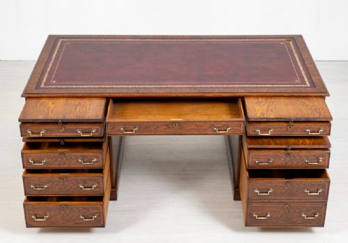 fig 2. Large 2 Pedestal Oak Desk
