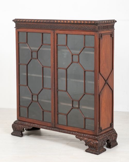 A Mahogany Chippendale Style 2 Door Display Cabinet