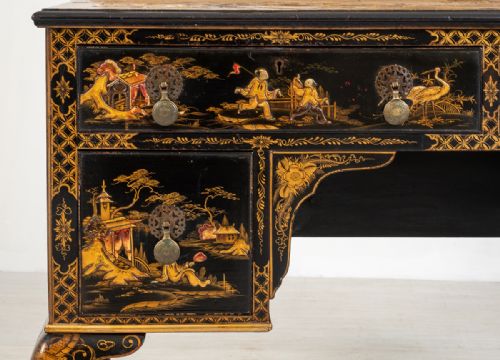 fig 1. Queen Anne Style Chinoiserie Dressing Table and Chair