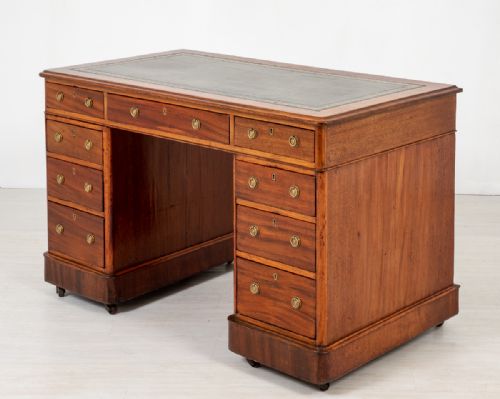 Victorian Mahogany 2 Pedestal Desk