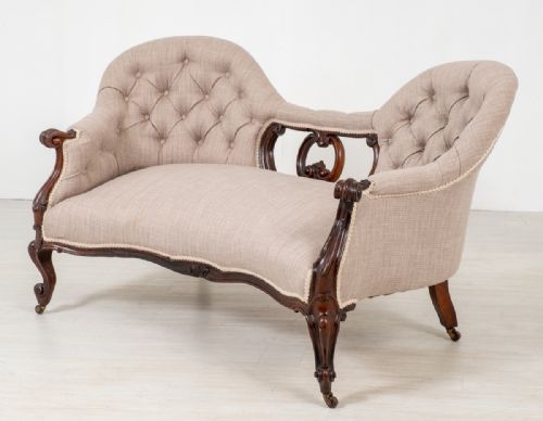 Victorian Rosewood Camel Back Settee