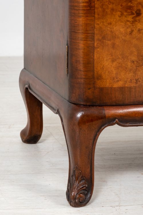 fig 1. Stunning Burr Walnut 3 Door Side Cabinet