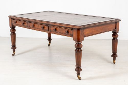 Victorian Mahogany 6 Drawer Partners Library Table