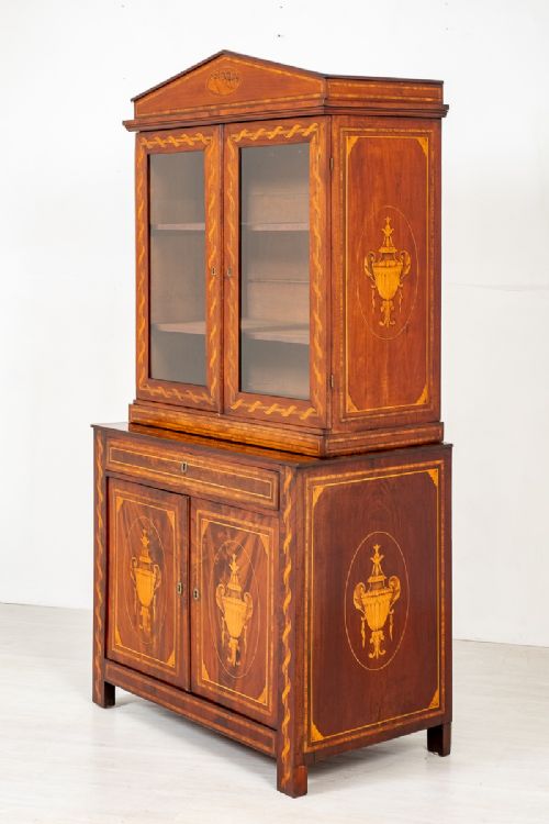 Superb Dutch Mahogany Inlaid Bookcase