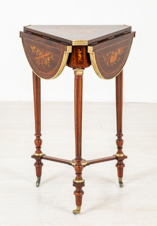 Very Pretty French Mahogany Inlaid Occasional Table