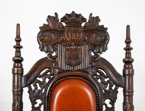 fig 1. Superb Pair of Oak Throne Chairs