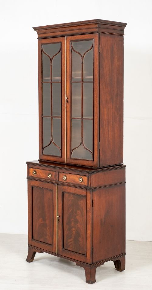 Georgian Mahogany 2 Door Glazed Bookcase