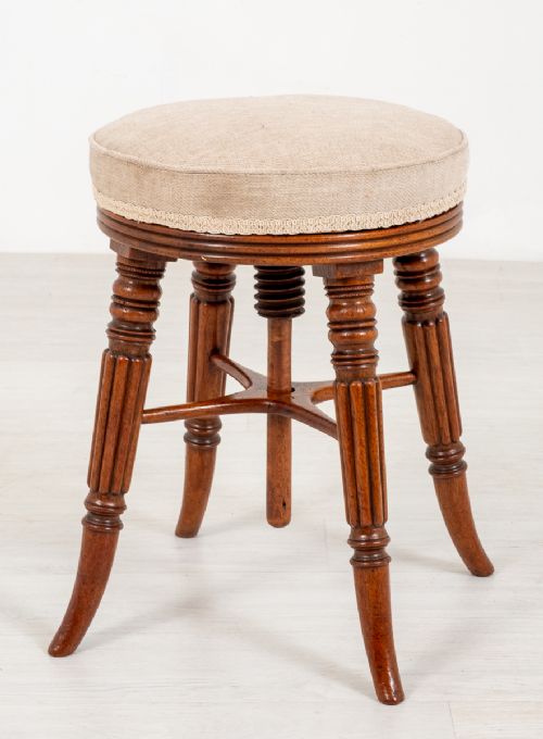 Regency Mahogany Piano Stool.