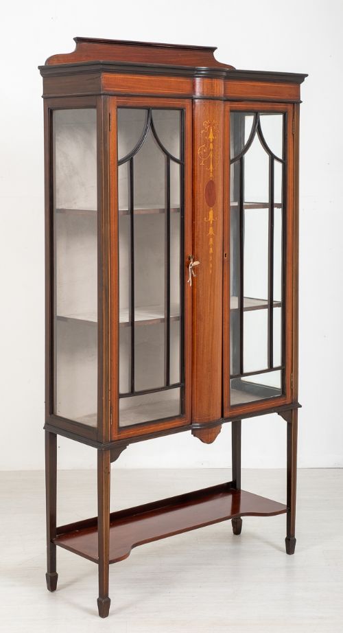 Sheraton Revival Mahogany Display Cabinet.