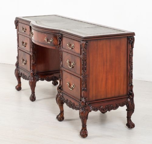 Mahogany Carved Chippendale Style Desk