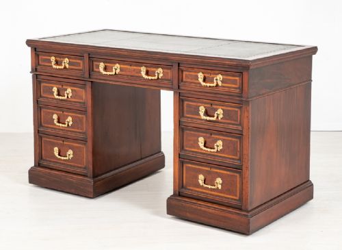 Mahogany "Maple & Co" Pedestal Desk