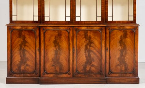 fig 1. Regency Style 4 Door Breakfront Mahogany Bookcase
