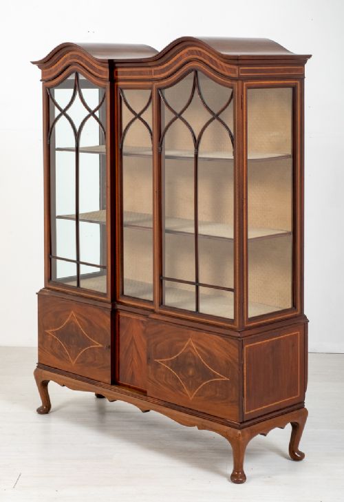 Quality Sheraton Revival Mahogany Display Cabinet