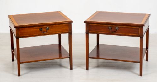Pair of Georgian Style Mahogany End Tables