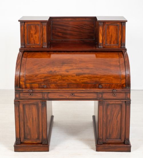 fig 1. High Quality William IV Mahogany Cylinder Desk