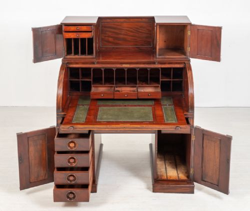 fig 2. High Quality William IV Mahogany Cylinder Desk