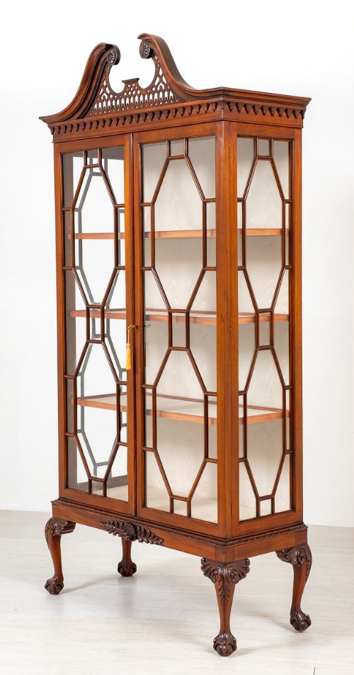 Mahogany Chippendale Style Glazed Display Cabinet
